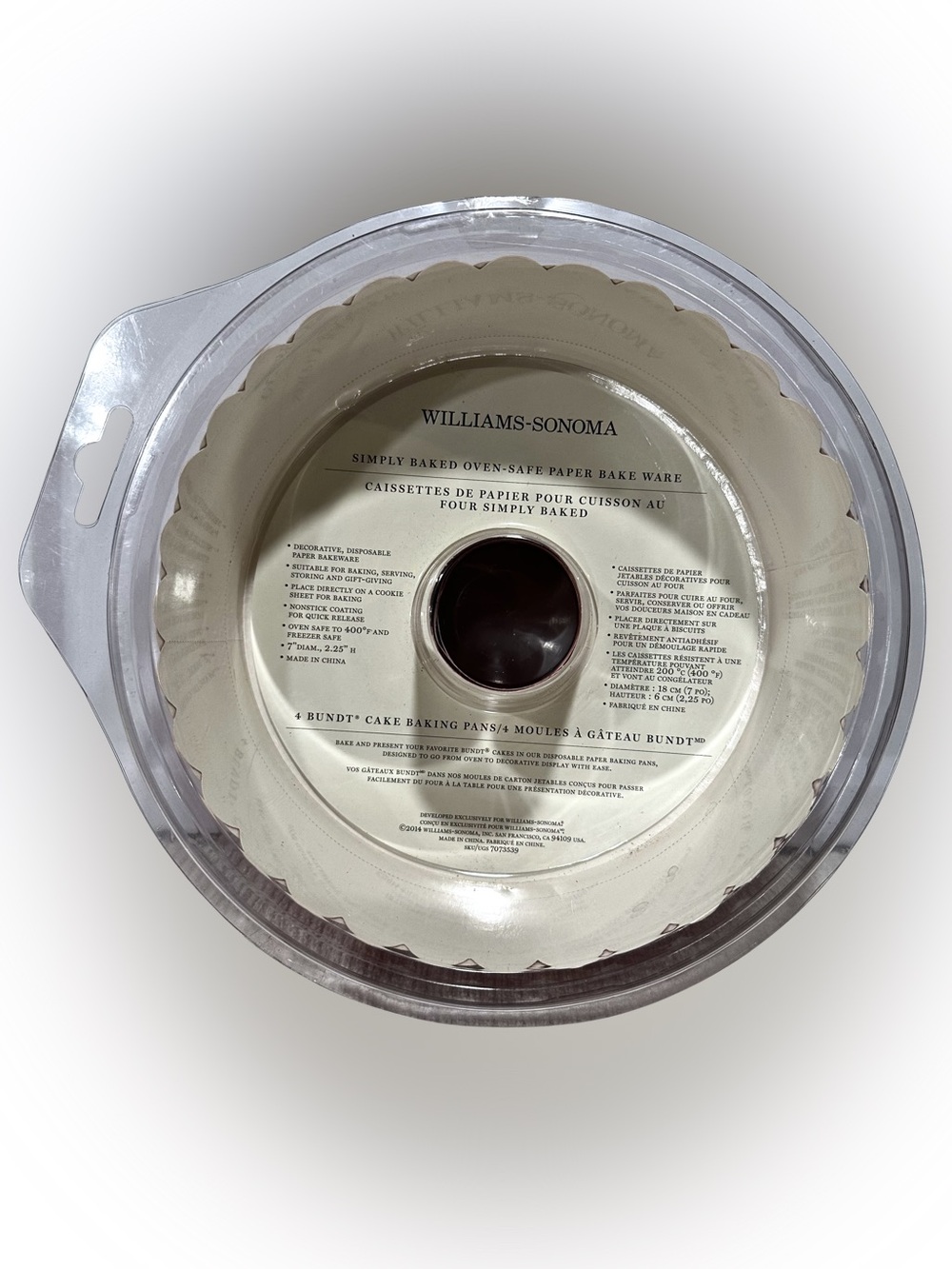 Williams-Sonoma 4 Pack Red Paper Bundt Cake Baking Pans Red Scalloped Oven Safe